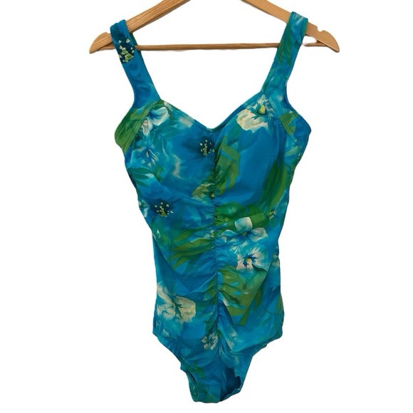 Rose Maxie Reid Vintage Ruched One Piece Swimsuit - Picture 1 of 9